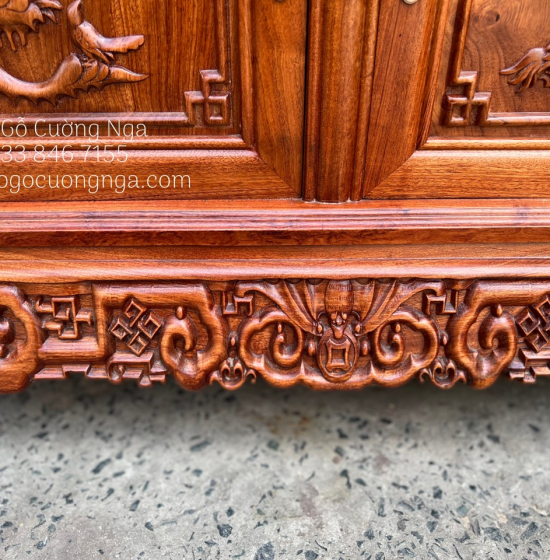 Tủ rượu gỗ Hương Đá đẹp giá rẻ - vuông 80cm 