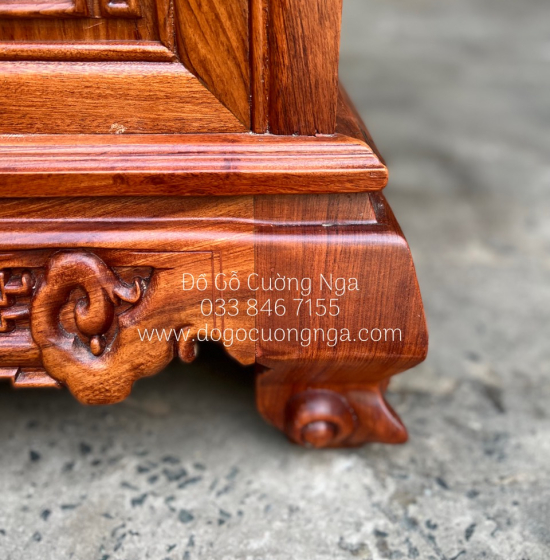 Tủ rượu gỗ Hương Đá đẹp giá rẻ - vuông 80cm 