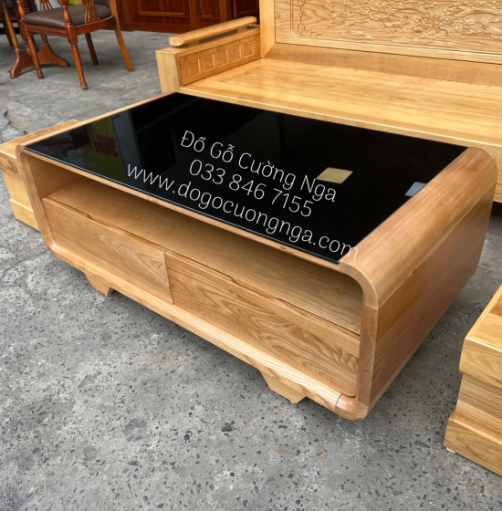 Bộ Ghế Sofa Văng Gỗ Sồi Nga 2m - Tựa Cảnh 