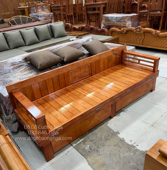 Giường Gấp Gỗ Sồi 2 Ngăn Kéo 1m6x2m - Màu Xoan Giá Rẻ 