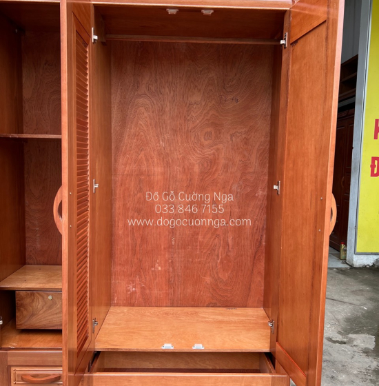 Tủ Quần Áo Gỗ Xoan Đào 3 Cánh 1m6 Đẹp Cao Cấp