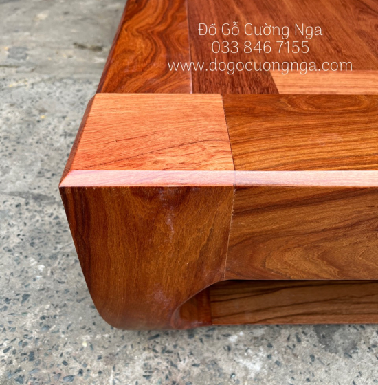 Giường Ngủ Gỗ Cẩm Tự Nhiên Chân Quỳ Đẹp Hiện Đại 