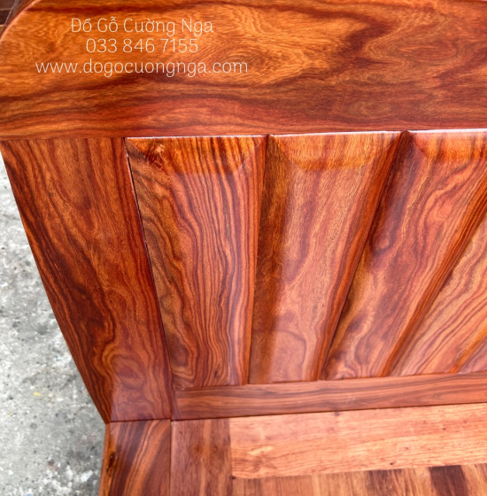 Giường Ngủ Gỗ Cẩm Tự Nhiên Chân Quỳ Đẹp Hiện Đại 