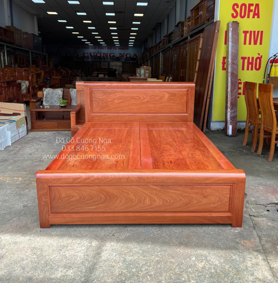 Giường gỗ hương đá hiện đại phản liền - mẫu bắt chỉ 