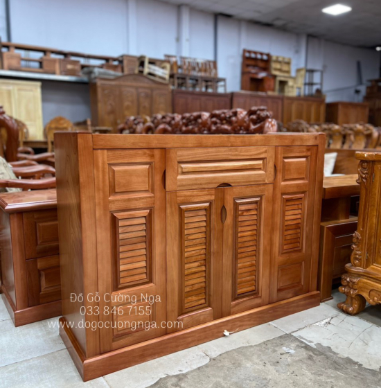 Tủ Giày Dép Gỗ Xoan Đào 4 Cánh Hiện Đại Giá Rẻ TD 014