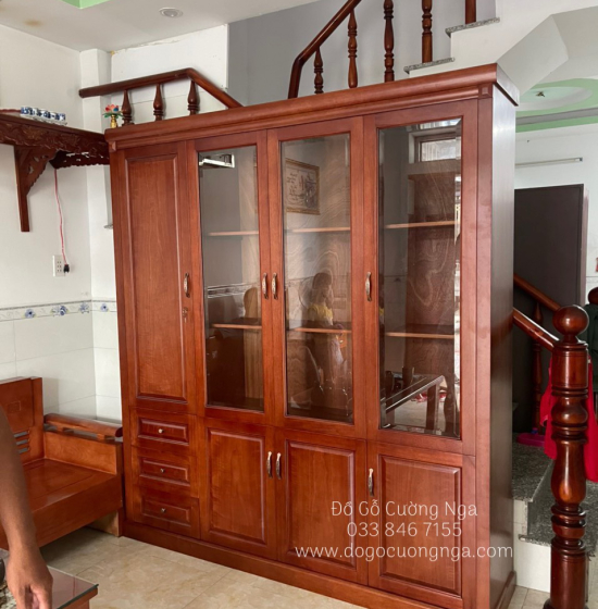 Tủ Hồ Sơ Đựng Sách Gỗ Xoan Đào 1m86 Đẹp Giá Rẻ 