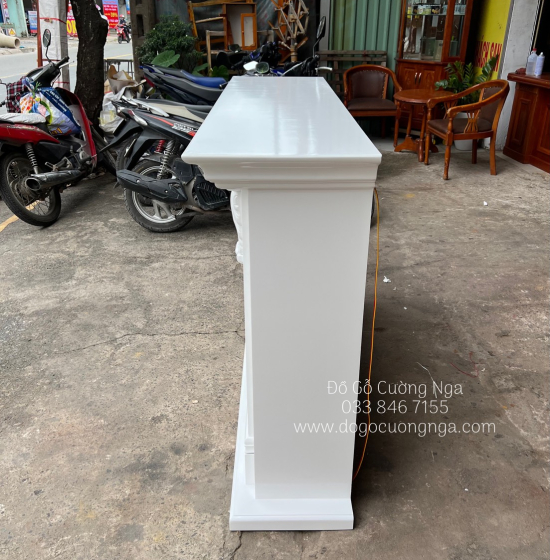 Lò sưởi trang trí gỗ xoan đào - kết hợp tủ rượu TG 01