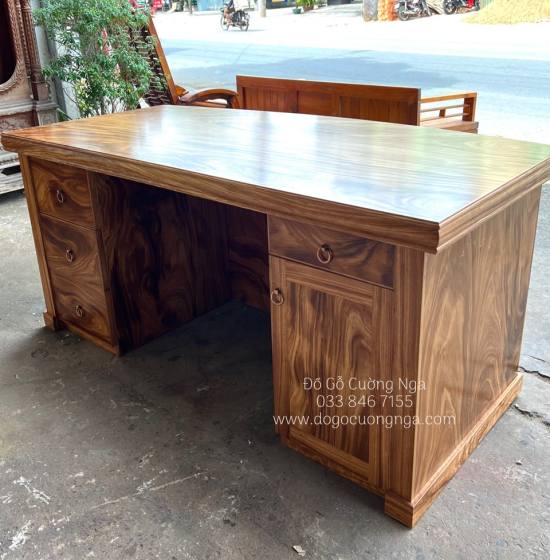 Bàn Làm Việc Giám Đốc Gỗ Hương Xám 1m6 Cao Cấp 