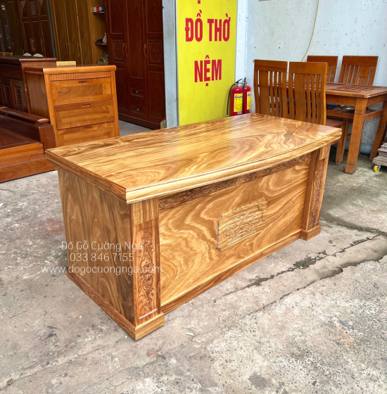 Bàn Làm Việc Giám Đốc Gỗ Hương Xám 1m6 Cao Cấp 