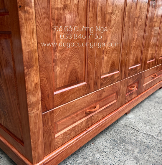 Tủ Áo Gỗ Hương Đá 5 Cánh Cao Cấp 