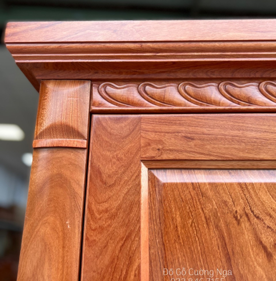 Tủ Áo Gỗ Hương Đá 2 Cánh Hiện Đại