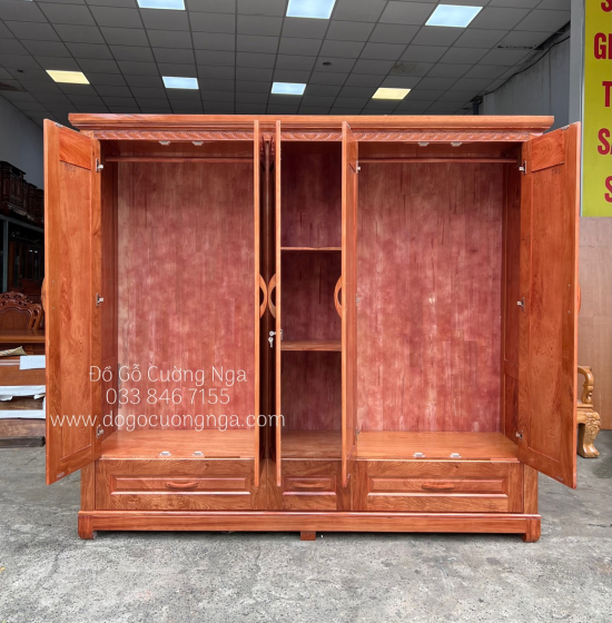 Tủ Áo Gỗ Hương Đá 5 Cánh Cao Cấp 
