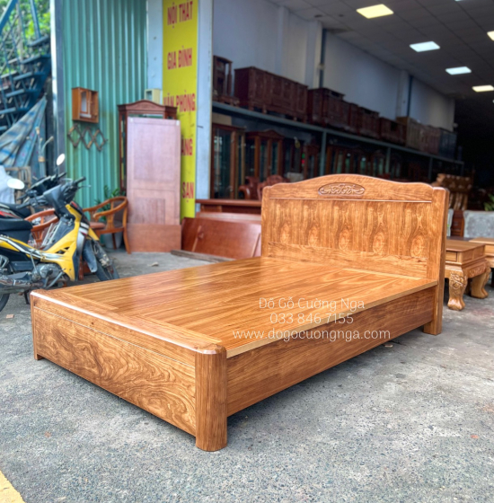 Giường Ngủ Gỗ Hương Xám Vạt Phản Liền Cao Cấp - Mẫu Vòm 