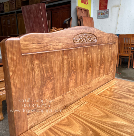 Giường Ngủ Gỗ Hương Xám Vạt Phản Liền Cao Cấp - Mẫu Vòm 