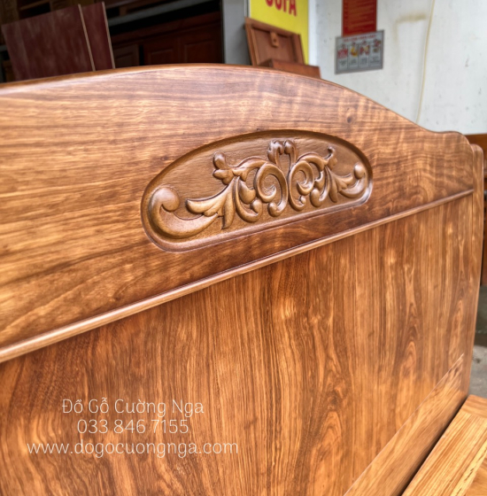Giường Ngủ Gỗ Hương Xám Vạt Phản Liền Cao Cấp - Mẫu Vòm 