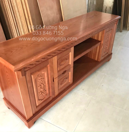 Kệ Tivi Gỗ Xoan Đào Mẫu Nhật Quẩy KG 028