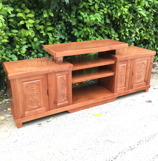 Kệ Tivi Gỗ Xoan Đào Hiện Đại Mẫu Mâm Giá Rẻ KG 026