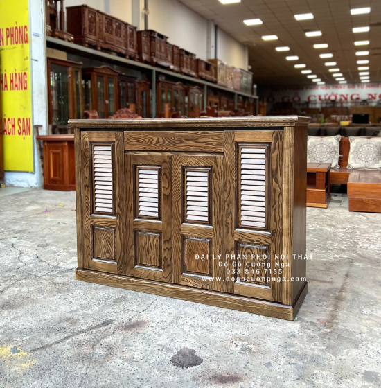 Tủ Giày Dép 4 Cánh Gỗ Sồi Nga Lau Màu Óc Chó TD 017
