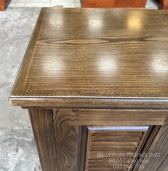 Tủ Giày Dép 4 Cánh Gỗ Sồi Nga Lau Màu Óc Chó TD 017