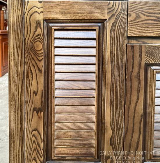 Tủ Giày Dép 4 Cánh Gỗ Sồi Nga Lau Màu Óc Chó TD 017