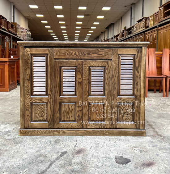 Tủ Giày Dép 4 Cánh Gỗ Sồi Nga Lau Màu Óc Chó TD 017