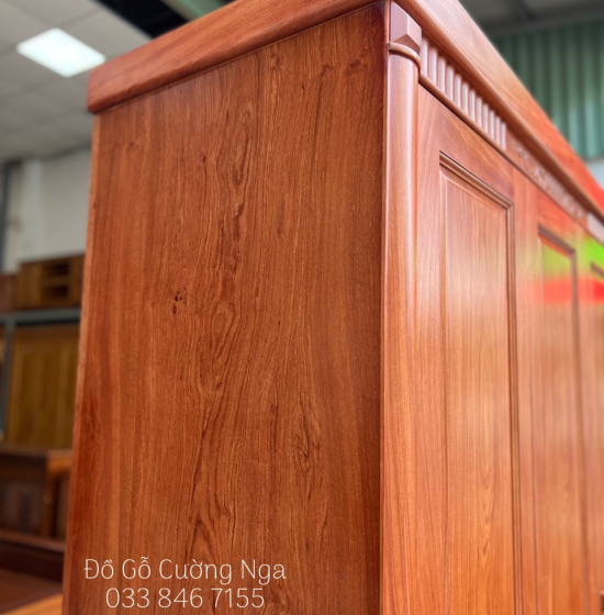 Tủ quần áo gỗ hương đá 3 cánh 1m9 - vế phải 