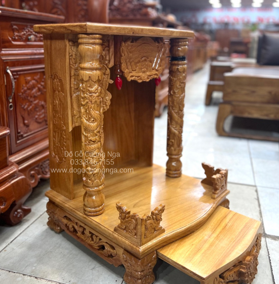 Bàn thờ ông địa gỗ gõ đỏ 48x68 đẹp giá rẻ BT 019