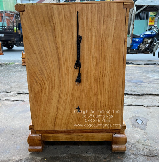 Bàn thờ ông địa thần tài gỗ gõ đỏ 60x88 - cột 10 giá rẻ 