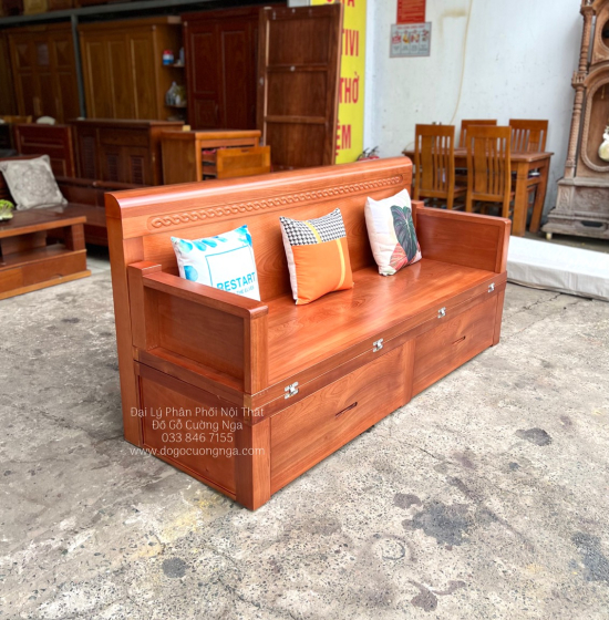 Giường Gấp Gỗ Xoan Đào 2 Ngăn Kéo 1m4x2m Cao Cấp 