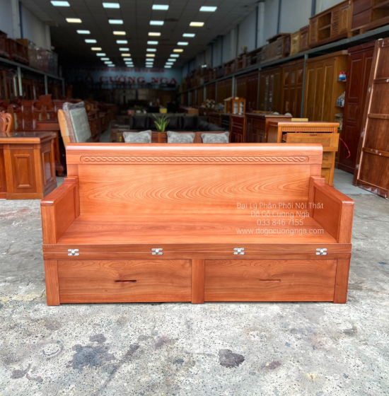 Giường Gấp Gỗ Xoan Đào 2 Ngăn Kéo 1m4x2m Cao Cấp 