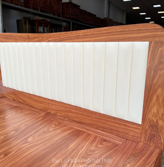 Giường Ngủ Gỗ Cẩm Kiểu Nhật Chân Quỳ - Đầu Bọc Nệm Đẹp Hiện Đại 