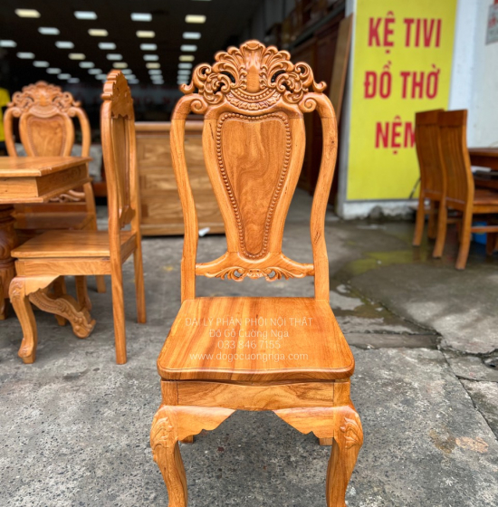 Bàn Ăn Gỗ Gõ Đỏ 8 Ghế Ovan Cao Cấp BG 11-19