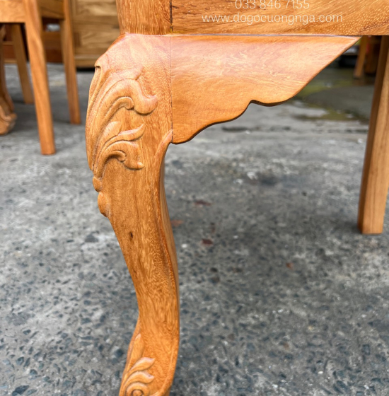 Bàn Ăn Gỗ Gõ Đỏ 8 Ghế Ovan Cao Cấp BG 11-19