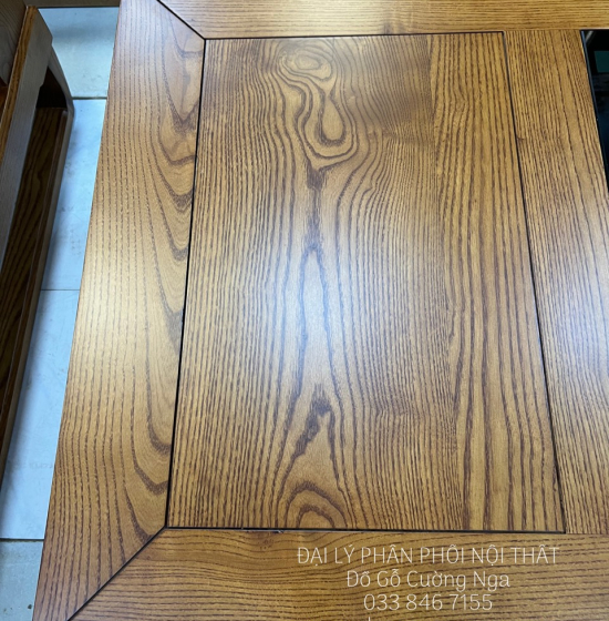 Bộ Ghế Sofa Hai Văng Gỗ Sồi Nga Lau Màu Hương Cao Cấp 