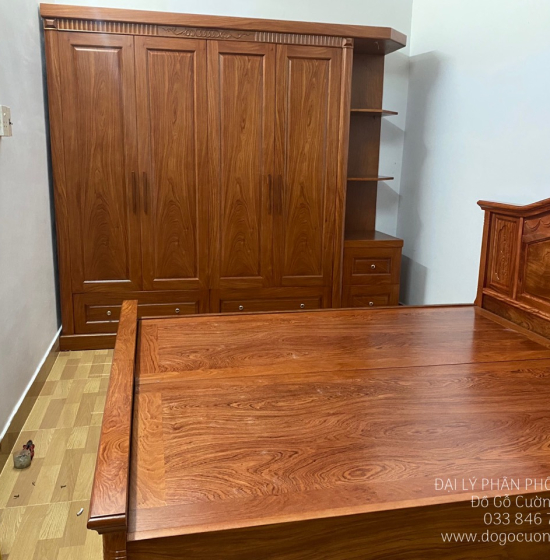 Tủ quần áo gỗ hương đá hiện đại 2m33 - vế phải 