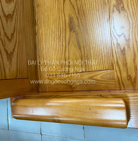 Bộ Bàn Ghế Sofa Góc L Gỗ Sồi Nga 2mx1m8 Giá Rẻ - Lau Màu Gõ Đỏ 