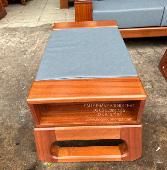 Bàn Ghế Sofa Gỗ Xoan Đào - 1 Văng Kèm Nệm Cao Cấp 