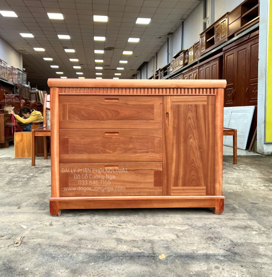 Tủ ngăn kéo gỗ xoan đào 1m2 - tủ đựng quần áo em bé hiện đại 