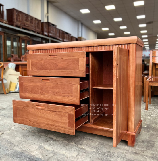 Tủ ngăn kéo gỗ xoan đào 1m2 - tủ đựng quần áo em bé hiện đại 
