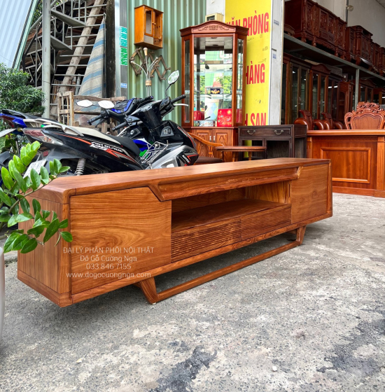 Bộ Ghế Sofa Gỗ Hương Vàng Cao Cấp - Mẫu 2 Văng Thuyền Kèm Nệm 