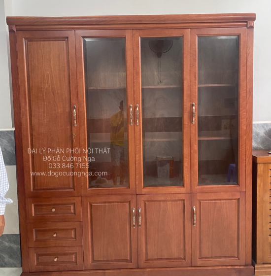 Tủ Hồ Sơ Đựng Sách Gỗ Xoan Đào 1m86 Đẹp Giá Rẻ 