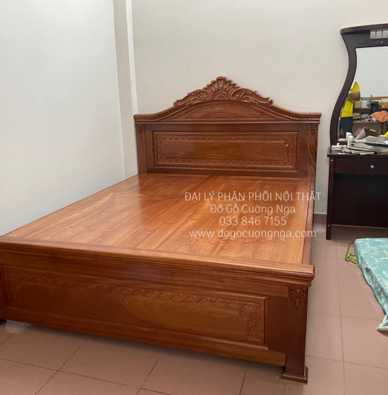 Giường Ngủ Gỗ Xoan Đào Nữ Hoàng Cao Cấp - Vạt Phản Liền 
