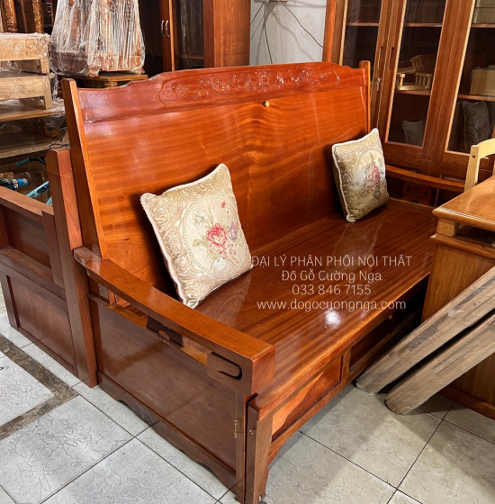 Trường kỷ gỗ xoan đào cao cấp 1m4x2m 