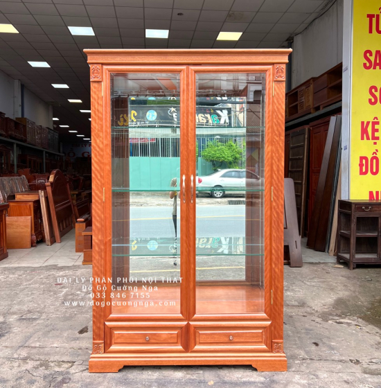Tủ Rượu Gỗ Xoan Đào Cao Cấp 1m27 TG 14.2