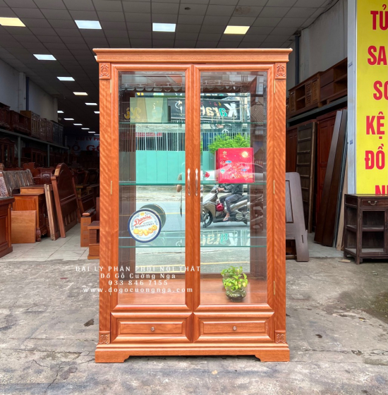 Tủ Rượu Gỗ Xoan Đào Cao Cấp 1m27 TG 14.2