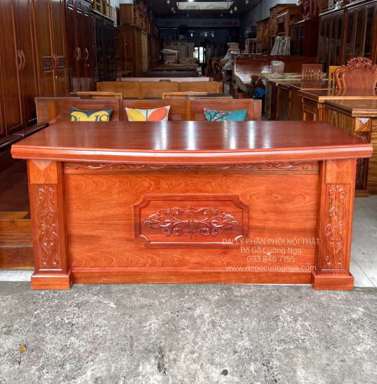 Bàn Làm Việc Giám Đốc Gỗ Xoan Đào Tự Nhiên 1m6 - BLV 06
