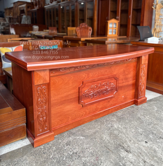 Bàn Làm Việc Giám Đốc Gỗ Xoan Đào Tự Nhiên 1m6 - BLV 06