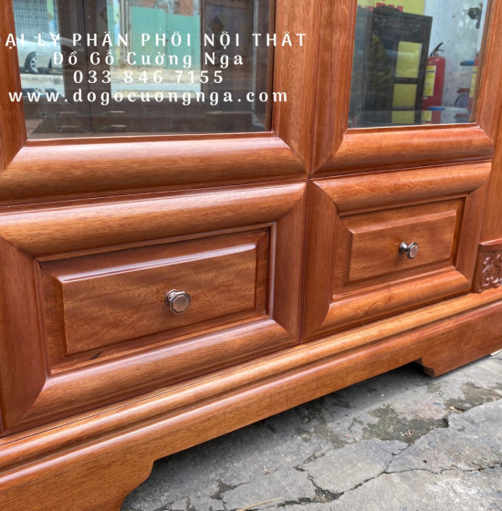 Tủ Rượu Gỗ Xoan Đào 87cmCao Cấp TG 14.9