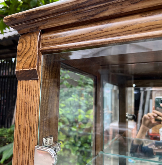 Tủ Rượu Gỗ Sồi Nga 65cm Lau Màu Óc Chó TG 14.3