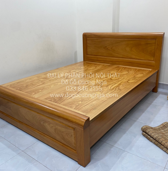 Giường gỗ gõ đỏ hiện đại vạt phản liền - mẫu bắt chỉ 